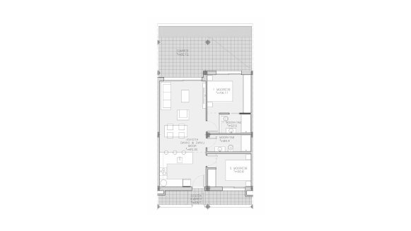 Apartment floor plan, 2 bedrooms in SERENA BREEZE 2 Apartments No. 3 (2D)